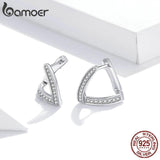 Silver Geometric Earrings Hypoallergenic SCE975