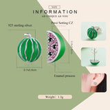 925 Silver Watermelon Fruits Stud Earrings Sterling Silver Jewelry