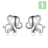 925 Sterling Silver Rabbit Elephant Screw Stud Earrings for Kids DS4069