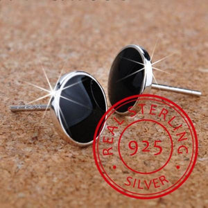925 Sterling Silver Men Stud Earrings Anti-Allergic
