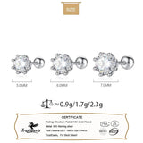 Trustdavis 925 Silver CZ Beads Stud Earring Women Minimalist Jewelry