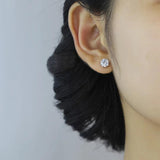 Trustdavis 925 Silver CZ Beads Stud Earring Women Minimalist Jewelry