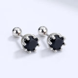 Trustdavis 925 Silver CZ Beads Stud Earring Women Minimalist Jewelry