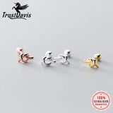 Trustdavis 925 Sterling Silver Knot Screw Stud Earrings For Women