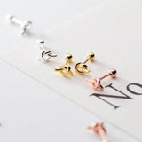 Trustdavis 925 Sterling Silver Knot Screw Stud Earrings For Women