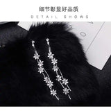 Sterling Silver Zircon Flower Stud Earrings for Women