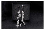 Sterling Silver Zircon Flower Stud Earrings for Women