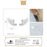 TrustDavis 925 Sterling Silver Angel Wings Stud Earrings