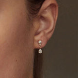 925 Silver Dangling Stud Earrings Teardrop Shape Women's Jewelry
