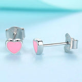 Enamel Heart Star Pet Paw Earrings 925 Sterling Silver Studs