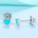 Enamel Heart Star Pet Paw Earrings 925 Sterling Silver Studs