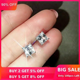 Lab Diamond Stud Earrings 925 Sterling Silver Bridal Party Gift