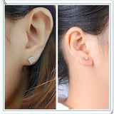 Lab Diamond Stud Earrings 925 Sterling Silver Bridal Party Gift