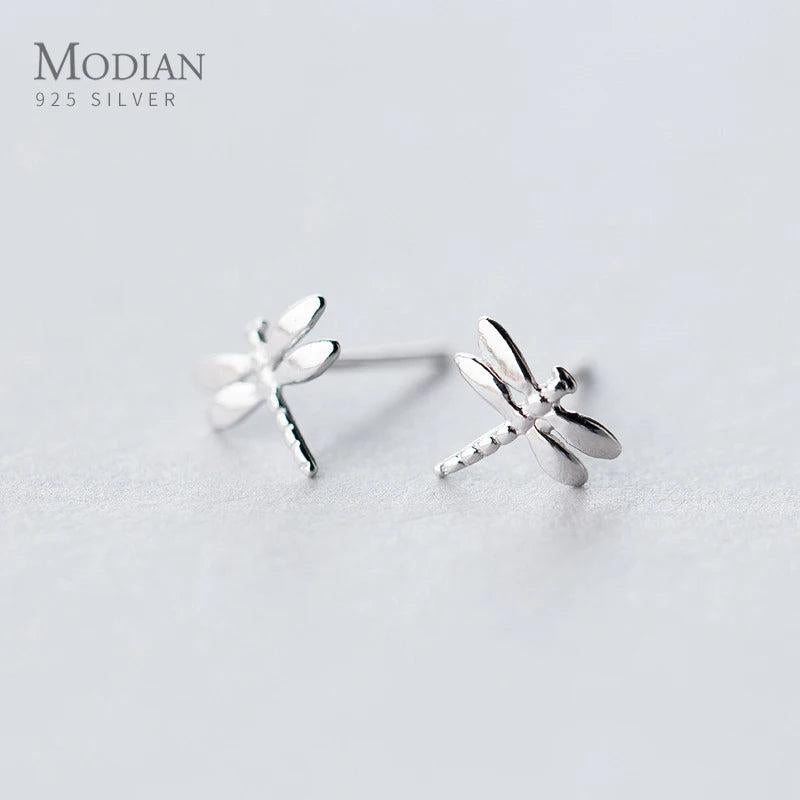 925 Silver Small Dragonfly Stud Earrings for Girls & Kids