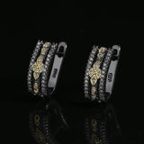 Geometric Zircon Bohemian Earrings - Classic Two-color Design