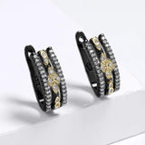 Geometric Zircon Bohemian Earrings - Classic Two-color Design