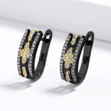 Geometric Zircon Bohemian Earrings - Classic Two-color Design