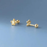925 Sterling Silver Sea Turtles Stud Earrings For Women