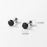 925 Silver Gothic Zircon Ear Bone Piercing Earrings Men Women Stud Jewelry