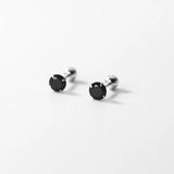 925 Silver Gothic Zircon Ear Bone Piercing Earrings Men Women Stud Jewelry