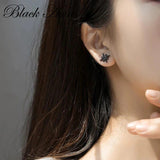 Pure Silver Stars Stone Stud Earrings for Women