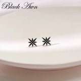 Pure Silver Stars Stone Stud Earrings for Women