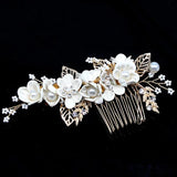 Bridal Flower Rhinestone Hair Combs Wedding Accessories