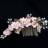 Bridal Flower Rhinestone Hair Combs Wedding Accessories