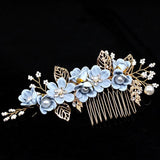 Bridal Flower Rhinestone Hair Combs Wedding Accessories