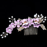 Bridal Flower Rhinestone Hair Combs Wedding Accessories