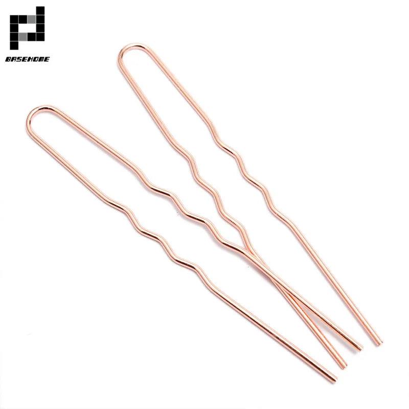 50pcs 70X1.2mm Raw Brass Hair Sticks U shape Hair Pins Blank Base Setting