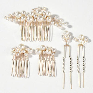 Big Pearl Hairpin Bridal Hair Comb Wedding Hair Jewelry Set