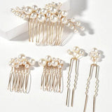 Big Pearl Hairpin Bridal Hair Comb Wedding Hair Jewelry Set