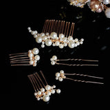 Big Pearl Hairpin Bridal Hair Comb Wedding Hair Jewelry Set