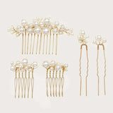 Big Pearl Hairpin Bridal Hair Comb Wedding Hair Jewelry Set