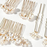 Big Pearl Hairpin Bridal Hair Comb Wedding Hair Jewelry Set