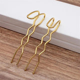 5pcs Silver Plated U Shape Hair Combs Vintage Barrette Findings