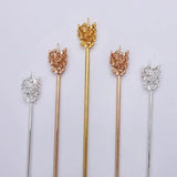 5pcs Flower Copper Hairpins Hair Forks Sticks Hair Pin Findings DIY