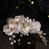Wedding Flower Hairband Freshwater Pearls Headband