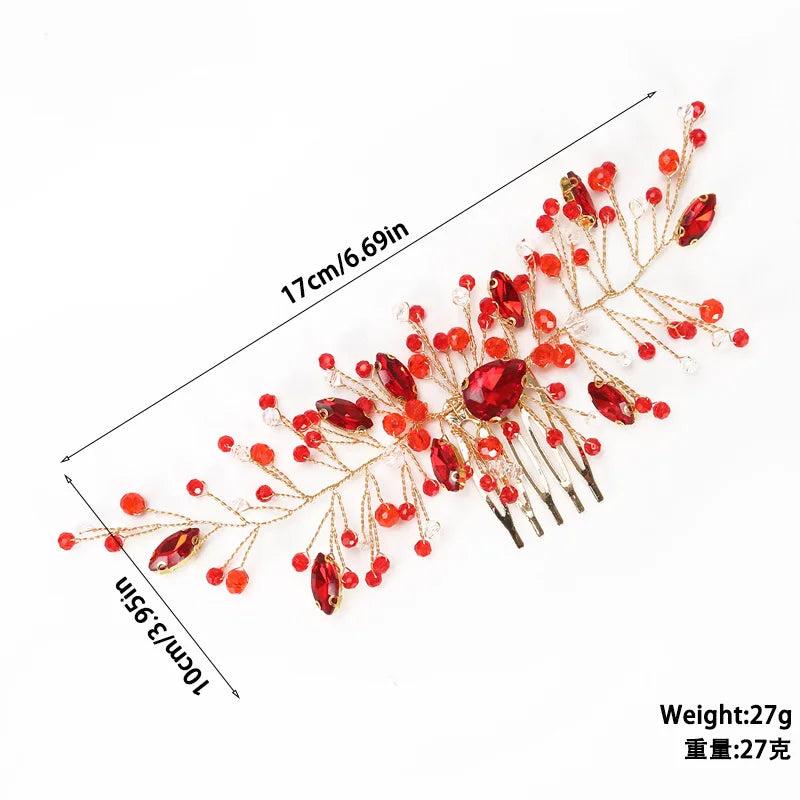 Colourful Crystal Rhinestones Bridal Hair comb Wedding Headpieces