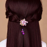 Yanting Elastic Hair Rope Glass Glazed Flower Gift For Women Wedding Headwear