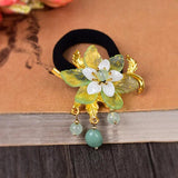 Yanting Elastic Hair Rope Glass Glazed Flower Gift For Women Wedding Headwear