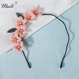 Pink Flower Headbands for Women Hair Accessories Girls Rhinestone
