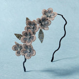 Pink Flower Headbands for Women Hair Accessories Girls Rhinestone