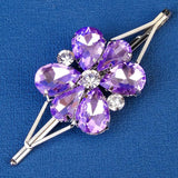 Purple Crystal Flower Hairpins Barrette Hair Clips for Women Hair Accessories