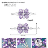 Purple Crystal Flower Hairpins Barrette Hair Clips for Women Hair Accessories