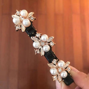 Sweet Pearl Headband Braided Hairpin for Women