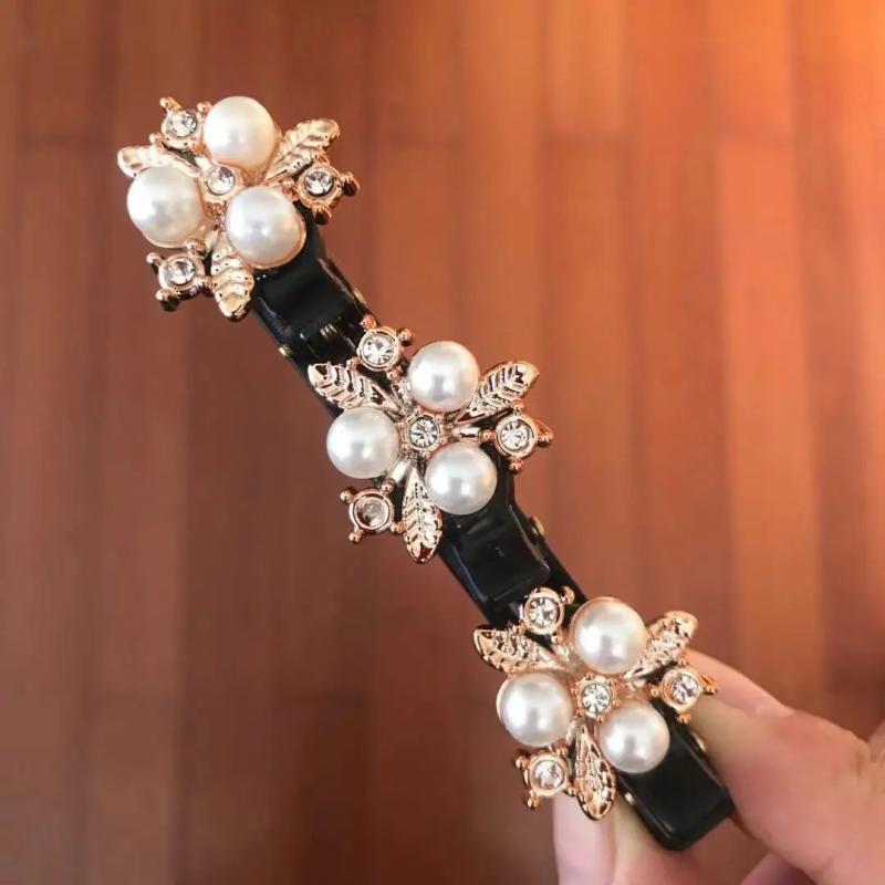 Sweet Pearl Headband Braided Hairpin for Women