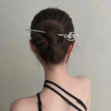 Moonstone Hair Stick Minimalist Silver Butterfly Hair Chopsticks Hairpin