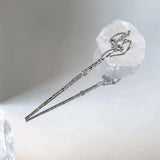 Moonstone Hair Stick Minimalist Silver Butterfly Hair Chopsticks Hairpin